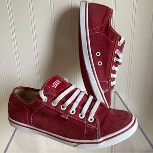 Vans Red Bottom Canvas Skate Shoes Sneakers. Size 8
